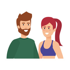 young couple avatars characters