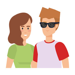 young couple avatars characters