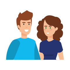 young couple avatars characters