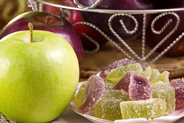 Apple marmalade and green Apple healthy sweet dessert