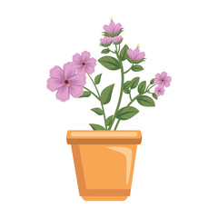flowers houseplant in pot icon