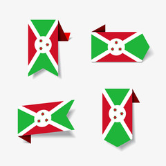 Fototapeta premium Burundian flag stickers and labels. Vector illustration.