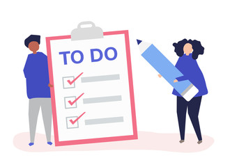 People making a to-do list illustration