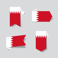 Bahrain flag stickers and labels. Vector illustration.