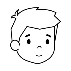 Obraz na płótnie Canvas cute little boy head character