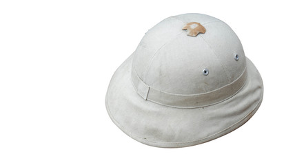 Fototapeta premium Di cut old white hat on white background,copy space