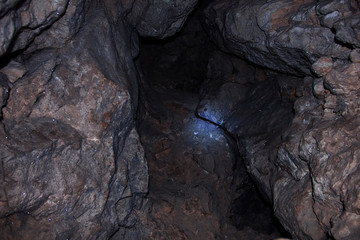 Natural cave in the mountains, Russia