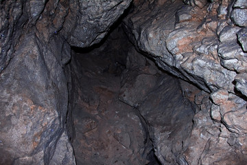 Natural cave in the mountains, Russia