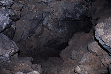 Natural cave in the mountains, Russia