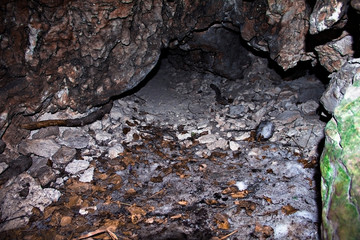 Natural cave in the mountains, Russia
