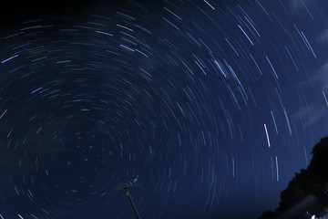 満天の星空日本から見たペルセウス流星群