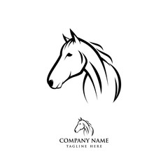 Naklejka na ściany i meble Horse logo design illustration, Horse silhouette vector, Horse vector illustration