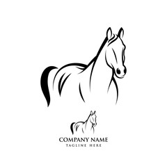 Horse logo design illustration, Horse silhouette vector, Horse vector illustration