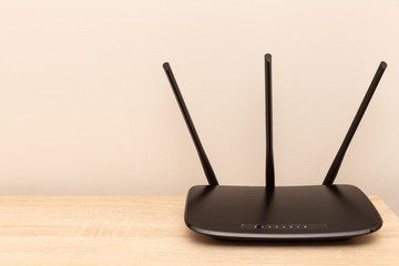Router on top of furniture.