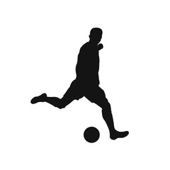 Fototapeta na wymiar Football Player shooting a ball silhouette vector illustration