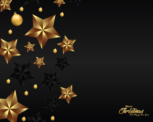 Luxury Christmas background, design for banner and greeting card, design with stars, Luxury greeting card template