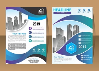 Front and back cover of a modern business brochure layout or flyer template, poster, magazine, annual report, book, booklet with red circle and gray design. Size A4 