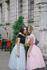 Fototapeta na wymiar girls in skirt
