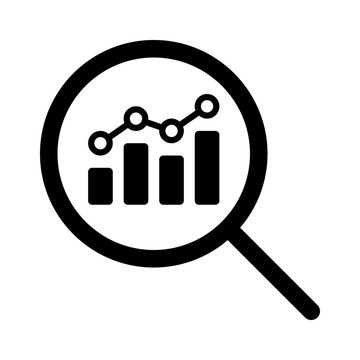 View financial analytics or metrics research line art vector icon for finance apps and websites