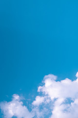 white cloud on blue sky with copy space , horizontal