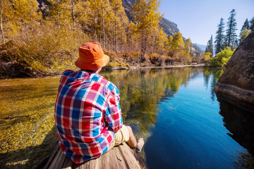 Hike in autumn season