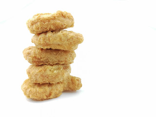 chicken nuggets on a white background