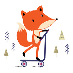 cute fox scooter