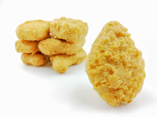 chicken nuggets on a white background