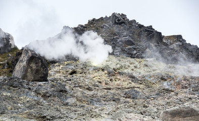 The crater of volcano Sibayak