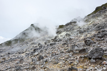 The crater of volcano Sibayak