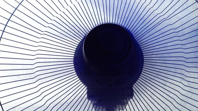 Shooting fan blades.	Fan operation.