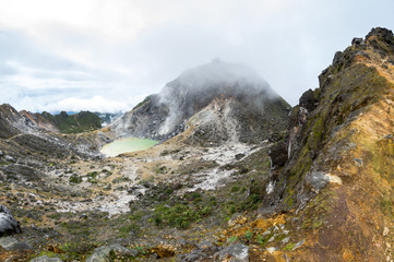 The crater of volcano Sibayak