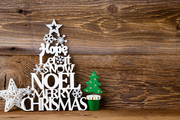 Christmas tree, Noel wish, spruce of the letters.