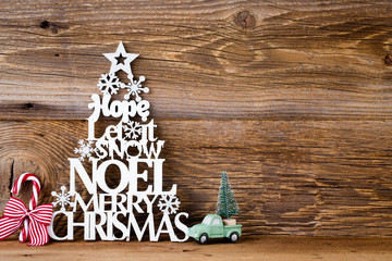Christmas tree, Noel wish, spruce of the letters.