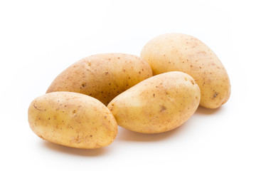 New potato isolated on the white background.
