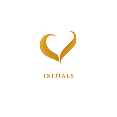 Monogram design elements, graceful template. Calligraphic elegant logo design. V logo line art monogram. Letter V on a white background. Letter V vector logo. Business sign, identity, label, badge.