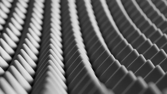 Dark grey noise barrier in infinite, endless pattern. Looping animation. 4KHD