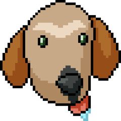 Obraz premium vector pixel art dog silly