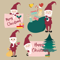 collection of flat vector santa clause