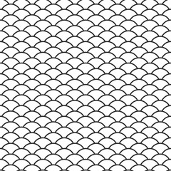 seamless pattern abstract scales simple background with japanese circle pattern white black. Can be used for fabrics, wallpapers, websites. Vector