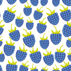 seamless pattern blackberry Fresh juicy berries isolated white background. Vector