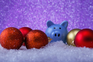 Christmas background with Christmas toys as a festive background.
