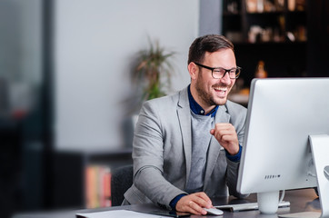 Successful entrepreneur at work