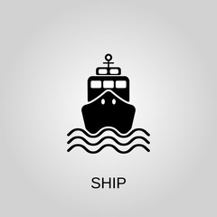 Naklejka premium Ship icon. Ship symbol. Flat design. Stock - Vector illustration.