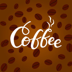 Coffee lettering. Vector illustration