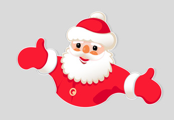 Christmas drawing of a silhouette of a Santa Claus hands divorced in hand.