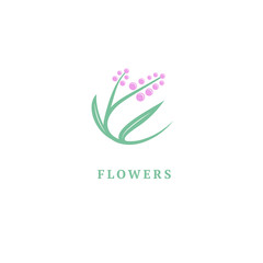 Vector luxury flower logo design. Ornate floral wedding sign. Modern simple premium design vector element. Emblem luxury beauty spa saloon, cosmetics, jewelry, flower shop, restaurant, garden.