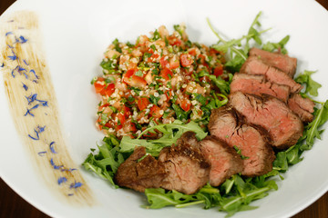 Delicious beef meat with vegetables