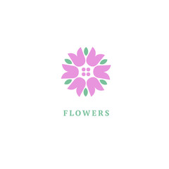 Vector luxury flower logo design. Ornate floral wedding sign. Modern simple premium design vector element. Emblem luxury beauty spa saloon, cosmetics, jewelry, flower shop, restaurant, garden.