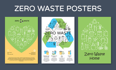 Vector Zero Waste Icon Poster Templates